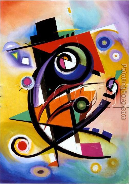 Homage to Kandinsky painting - Alfred Gockel Homage to Kandinsky art painting
